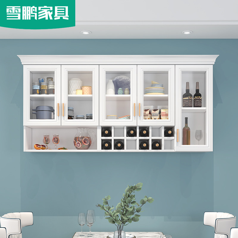 吊柜墙壁柜玻璃门置物架壁挂柜厨房挂墙式餐厅储物柜子橱柜定制