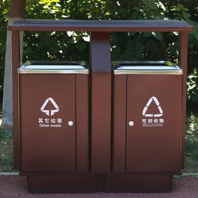 户外垃圾桶果皮箱室外干湿分类不锈钢垃圾箱环卫大号分类垃圾桶