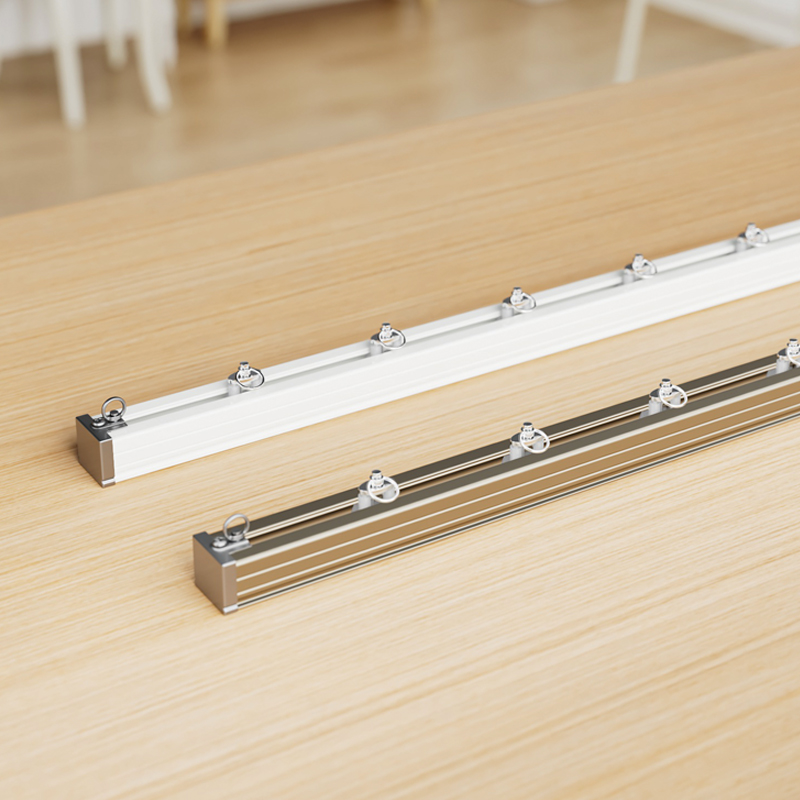 窗帘轨道加厚单轨双轨特厚坚美铝合金滑轨静音滑轮顶侧装阳台直轨