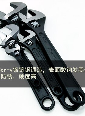 德国PROXENE鹰嘴进口活动扳手RP-4 6 8 10 12 15 18寸黑色铬钒钢
