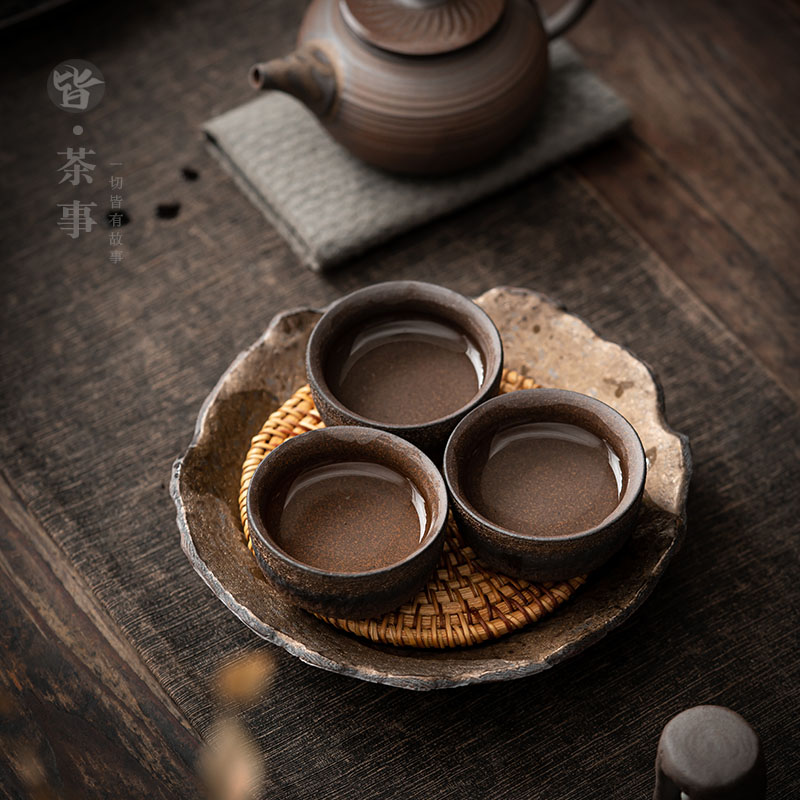 粗陶藤编壶承功夫茶具紫砂壶养壶垫隔热垫储水茶台托盘干泡台壶托