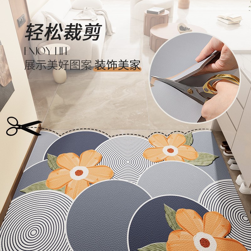 地垫入户门垫进门门口可擦免洗pvc蹭脚垫2024新款可裁剪皮革地毯