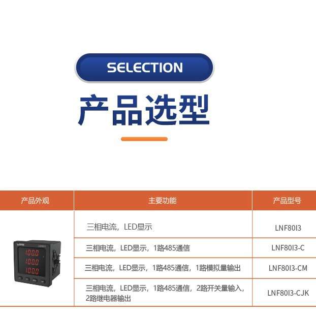 领菲linfee LNF80I3多功能智能电测仪表三相电流电压表斯菲尔生产