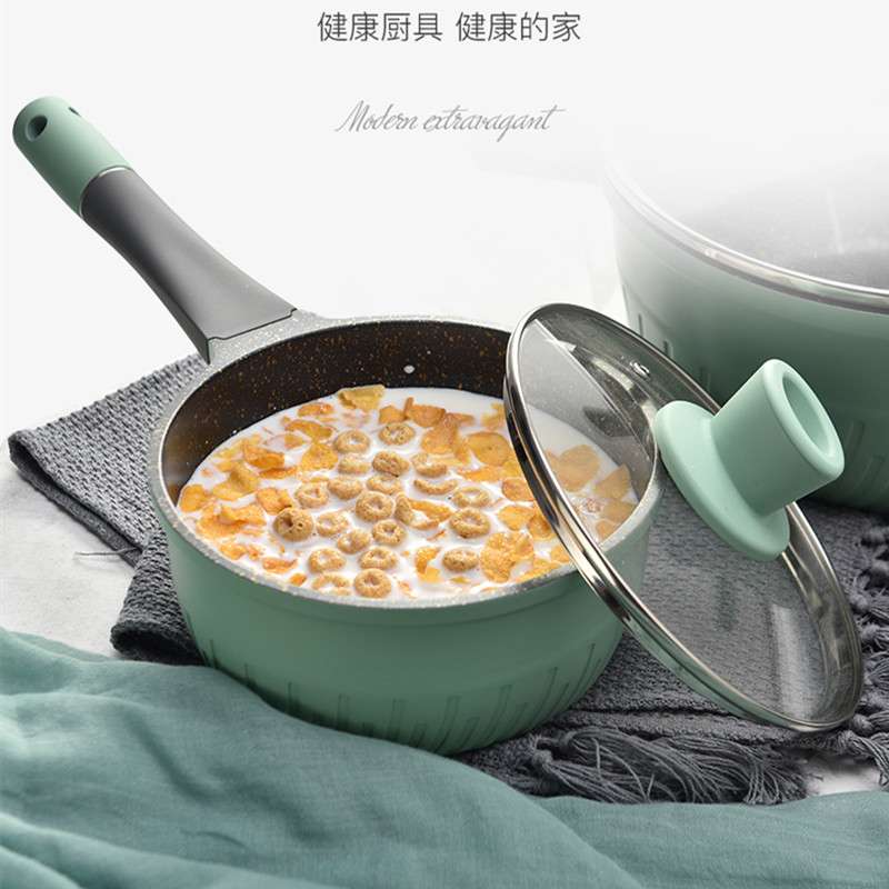 奶锅bat麦饭石婴儿煮泡面锅煮牛奶锅汤锅家用宝宝辅食锅不粘锅