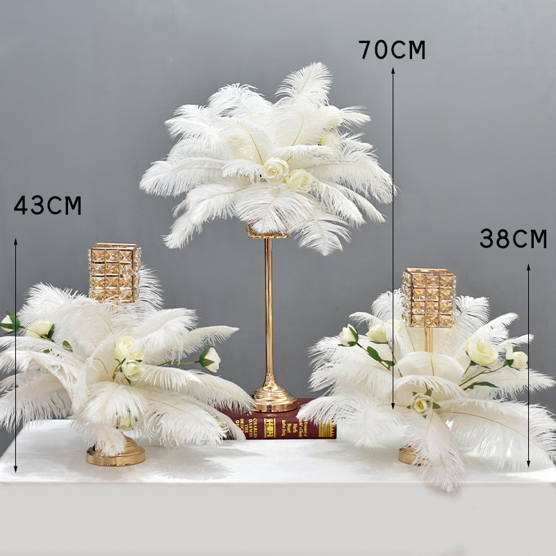 电镀仿真花艺假花酒店婚礼羽毛桌A花装饰酒吧民宿KTV桌面摆设摆件
