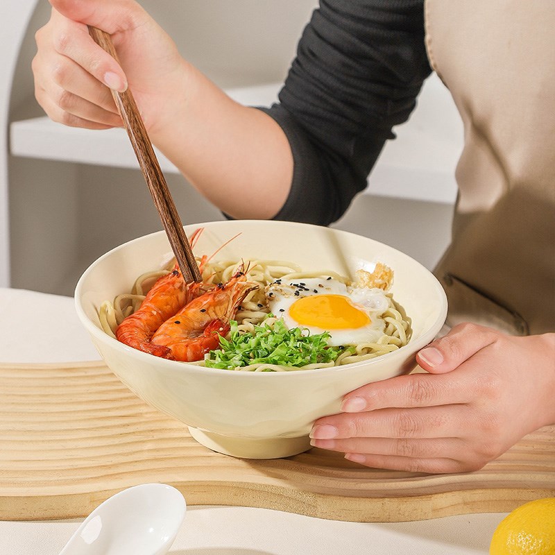 奶油风陶瓷拉面碗家用2024新款泡面碗斗笠碗大碗汤碗高颜值面条碗