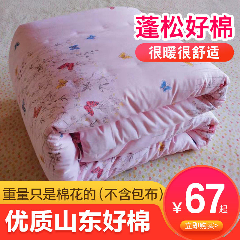 手工制作山东花棉被子被芯全棉平纹包布四季被  可定制