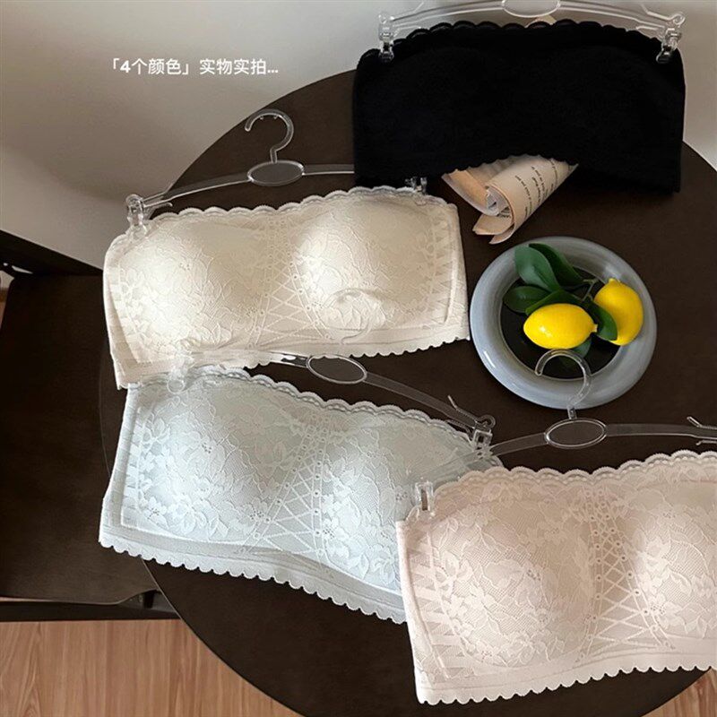 2025不踩雷!无肩带防滑抹胸y内衣女聚拢小胸不掉薄款防走光文胸罩