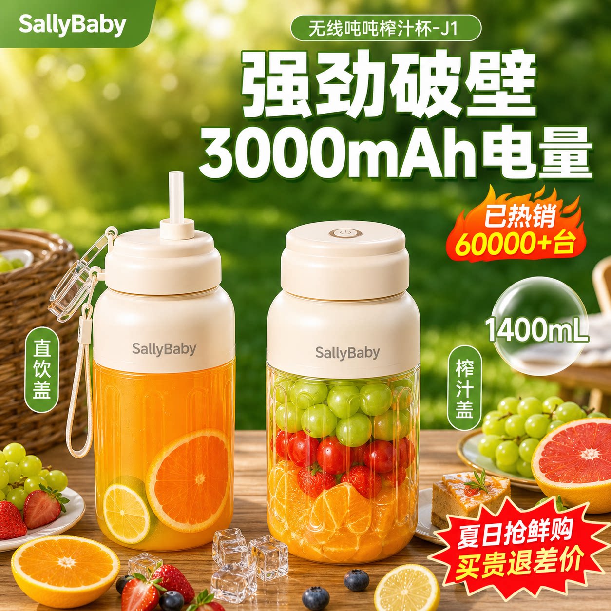 【顺丰次日达】顶配大容量榨汁杯