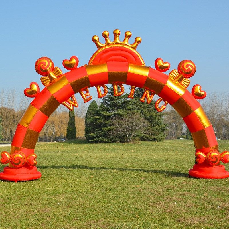厂家婚庆充气拱门 8米10米浓情蜜意 开业庆典 气模彩虹门