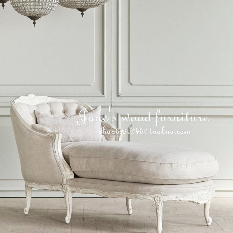 欧式贵妃椅实木懒人贵妃榻卧室躺椅美式法式复古仿古公主椅全实木