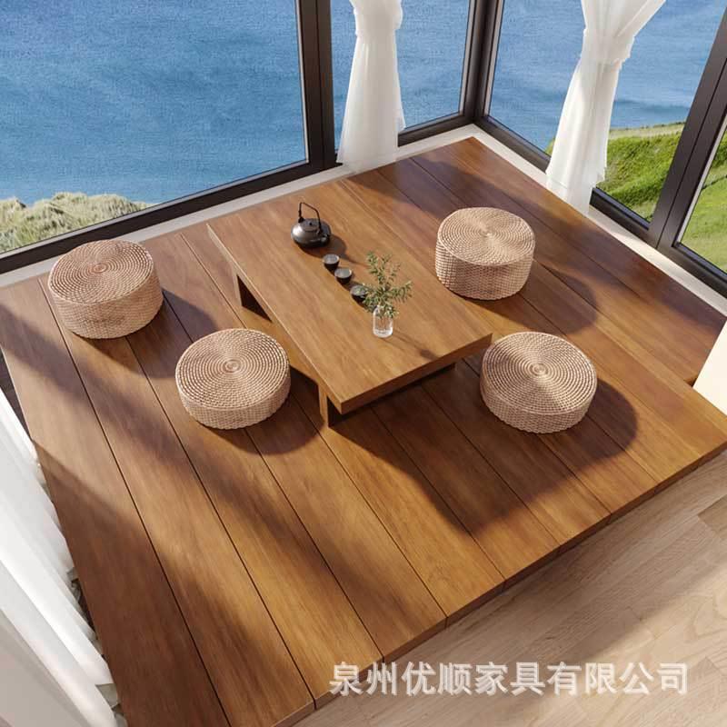 榻榻米床实木床现简约卧室双人床实木床