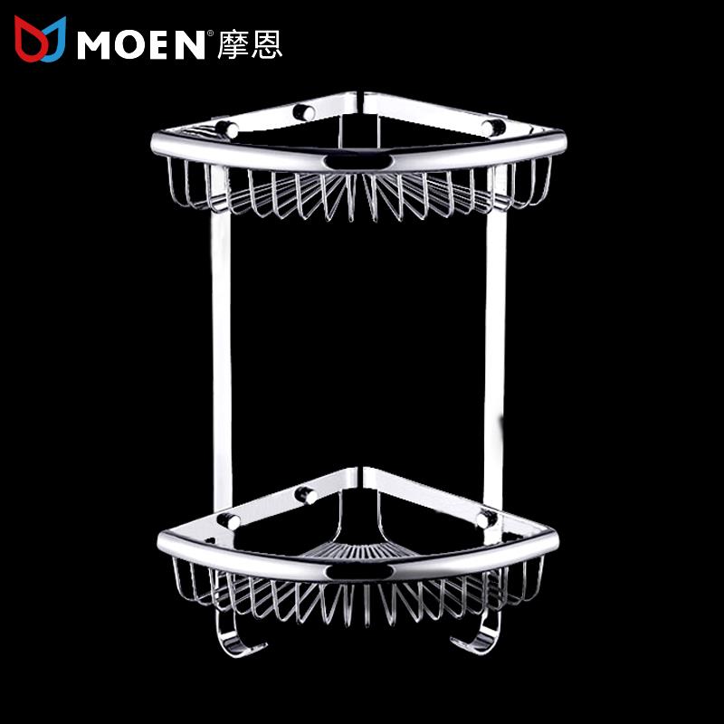 全铜浴室置物架双层三角架转角架网篮收纳架卫生间置物架壁挂