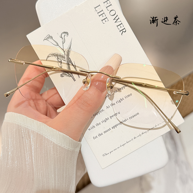 纯钛超轻无框近视眼镜