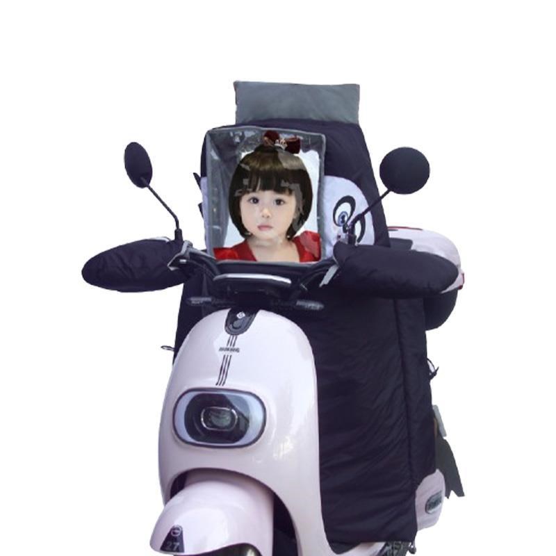 儿童亲子款电动自行车挡风被防水保暖分体母子折叠车防风加厚秋冬