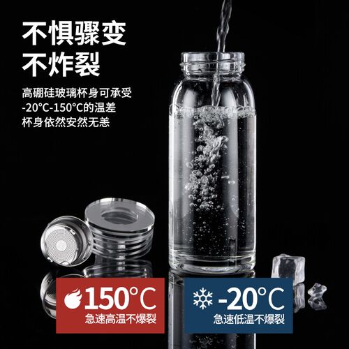 2024新c款加厚大肚玻璃杯透明单层水杯高硼硅玻璃大容量茶杯大肚