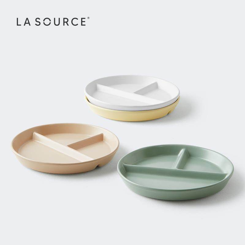 梨想陶瓷分格餐盘大人减肥专用211减脂餐盘分餐盘家用早餐分隔盘