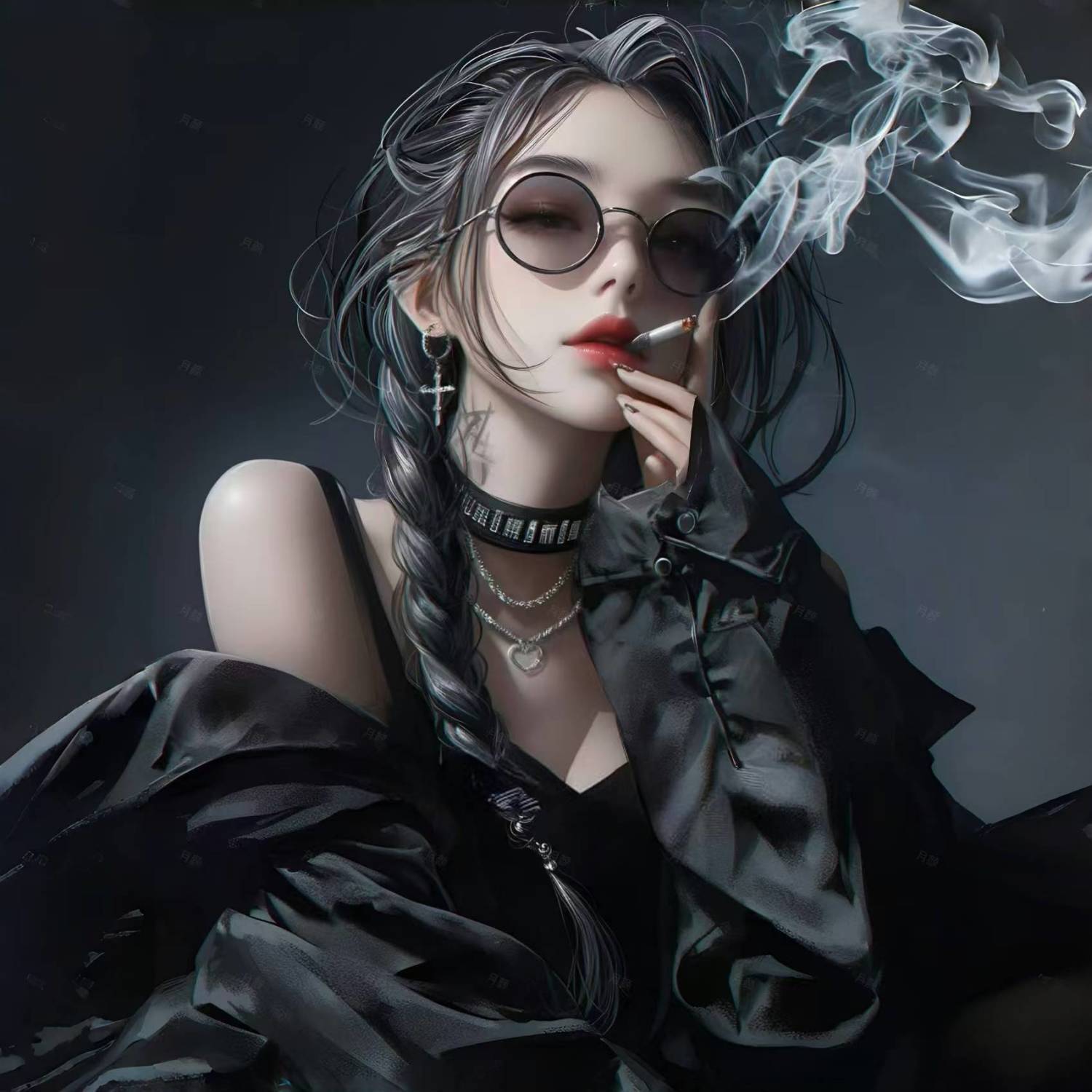 仿真暗黑系又酷飒的姐图案