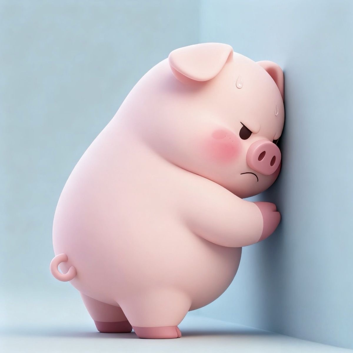 治愈系可小猪面壁思过室内