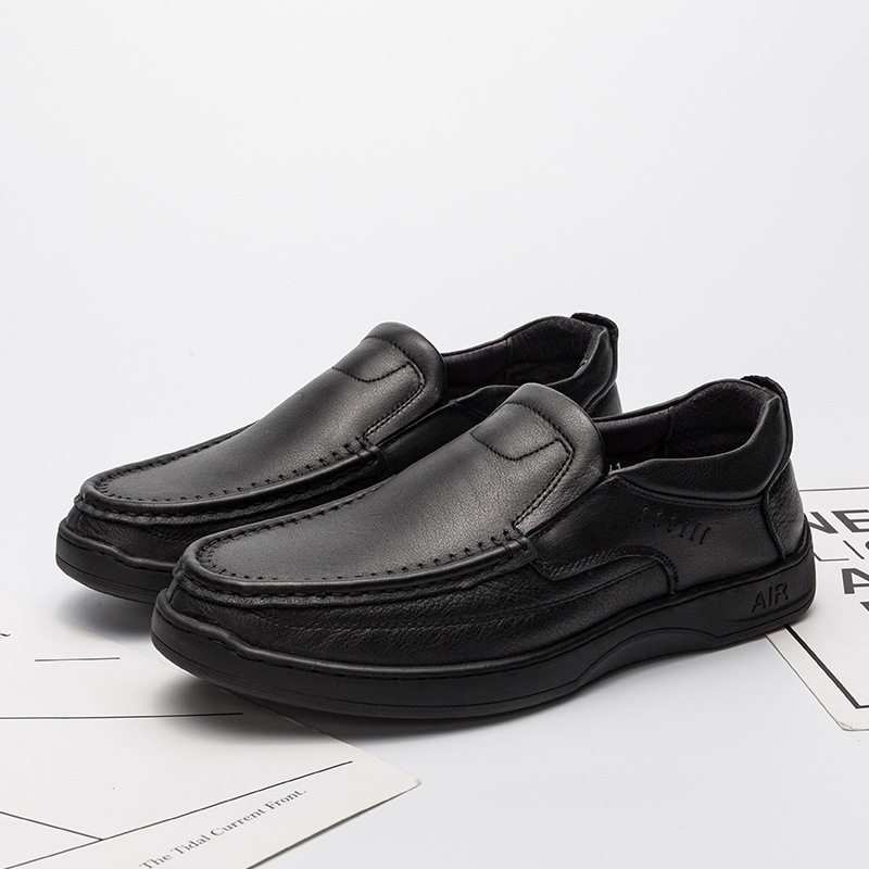 2019新款商务正装单鞋 时尚橡胶透气头层牛皮男鞋 休闲软底皮鞋男