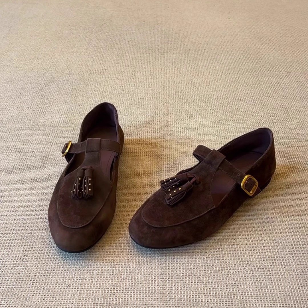 现货复古法式浅口一字带流苏