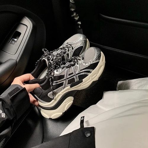 【网红同款】韩国女生~网面厚底