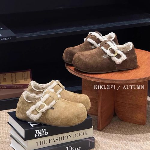 牛皮版~冬季新款真皮勃肯鞋复古