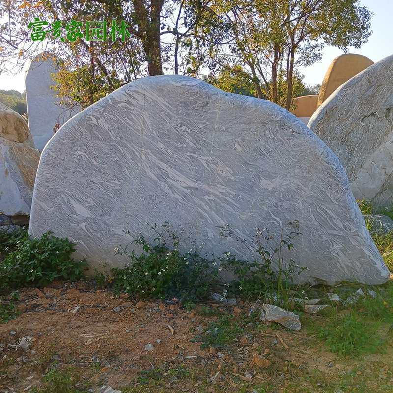 公园校园风景石 刻字村牌景观石 江门造景标识花纹石青花石基地
