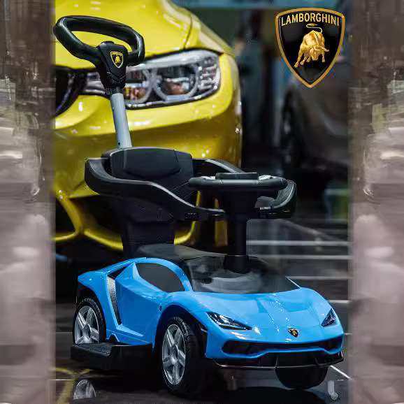 智乐堡3726儿童扭扭车宝宝滑行车1-3岁四轮带推杆推车