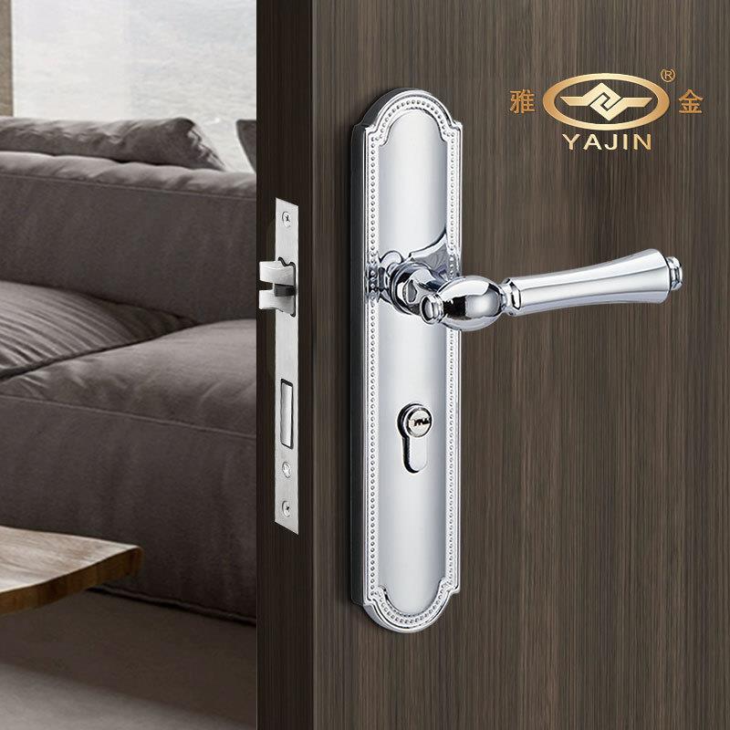 门锁一体锁房间卧室法式金色锌合金把手磁吸静音卫生间室内木门锁