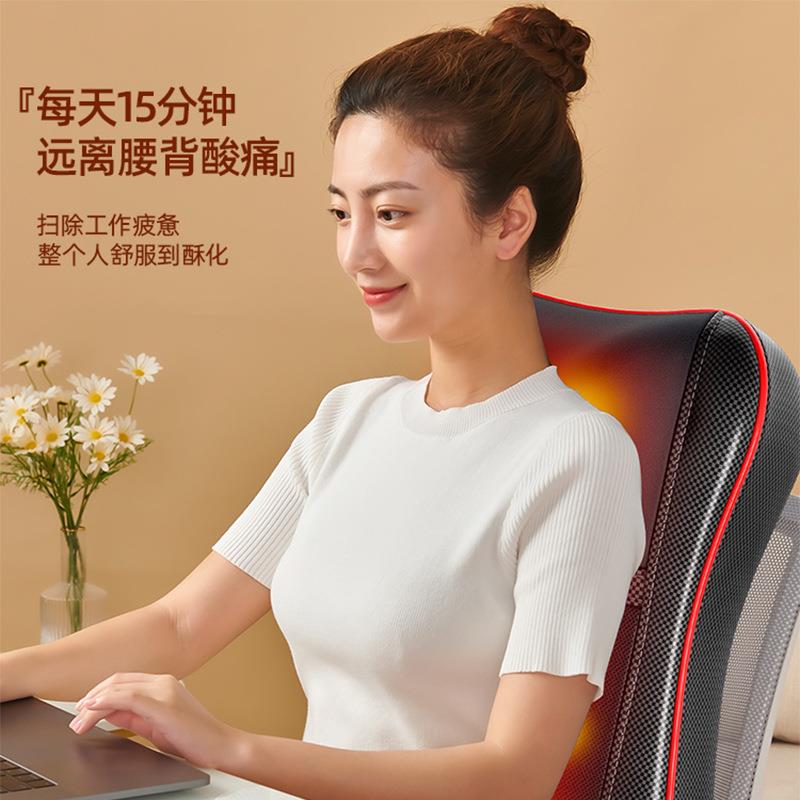 颈椎按摩器背部腰部颈肩多功能全身揉捏热敷家用靠垫肩颈背按摩仪