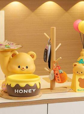 可爱小熊入户进门口钥匙收纳玄关摆件客厅家居鞋柜新房装饰品礼物