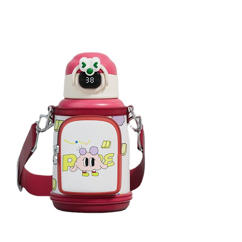 新品智能温显儿童保温杯316不锈钢宝宝水壶U幼儿园学生吸管