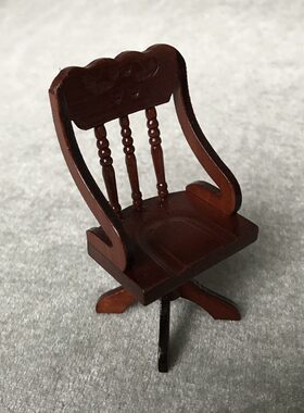 甄选1:12娃娃屋miniature furniture木质迷你家具复古书房场景书