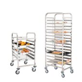 甄选不锈钢烤盘架子饼盘车双列多层烘焙烤盘推车拆装 晾晒面包架 式