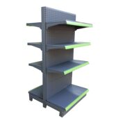 甄选五金店便利店展示架双面文具店洞洞板灯箱超市货架 货架展示