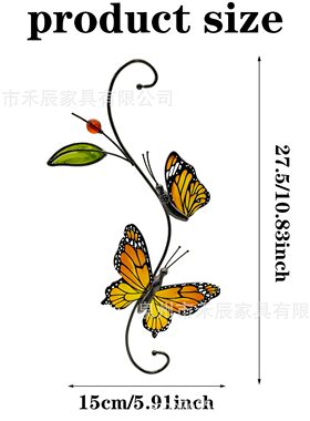 甄选立体蝴蝶异形玻璃装饰摆件 创意家居工艺品 室内橱窗展示装饰