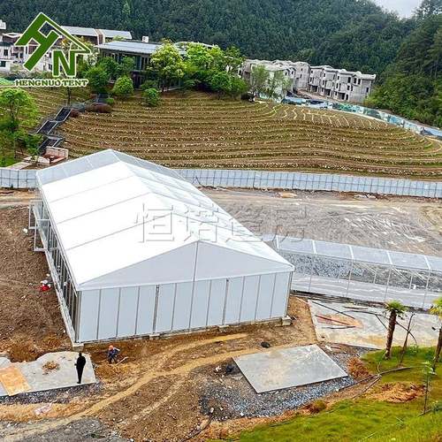铝合金帐篷安徽25m宽40m长宴会帐蓬玻璃墙体会议活动篷房上门安装