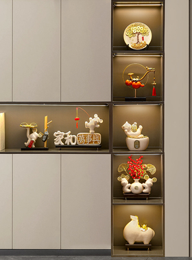 马上有钱摆件陶瓷招财办公室领导装饰酒柜工艺礼品摆饰新店开业礼