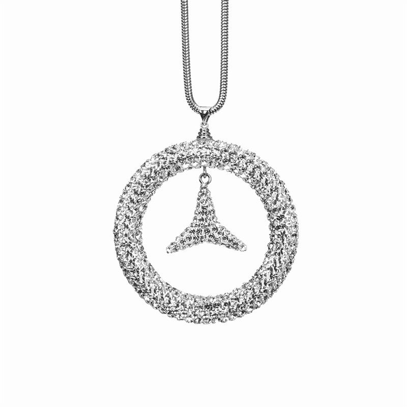 适用于汽车挂件车载后视镜镶钻车标水晶挂饰装饰女车内吊饰