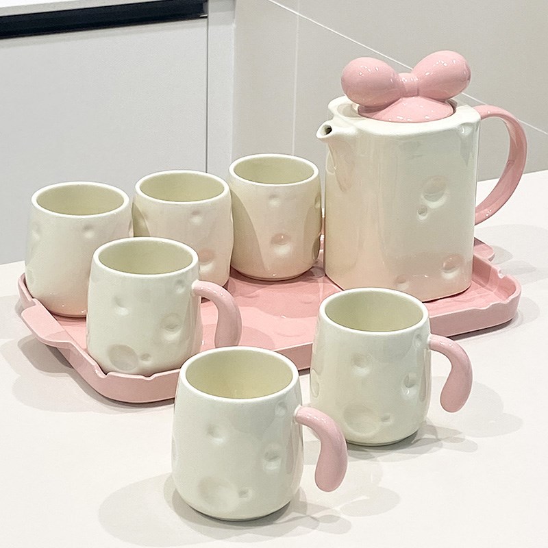 杯子套装喝水杯家用陶瓷茶具水具茶杯茶壶乔迁新居客厅桌面待客
