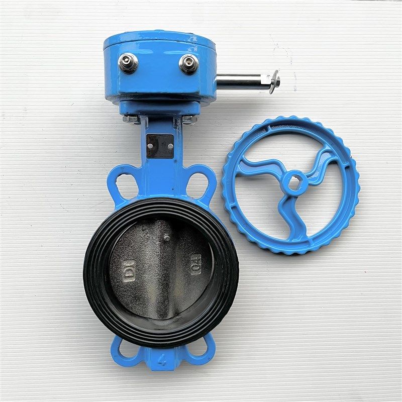 涡轮对夹式蝶阀D371X-16ZB1 天津塘沽塘特手动挂胶蝶阀DN80 100