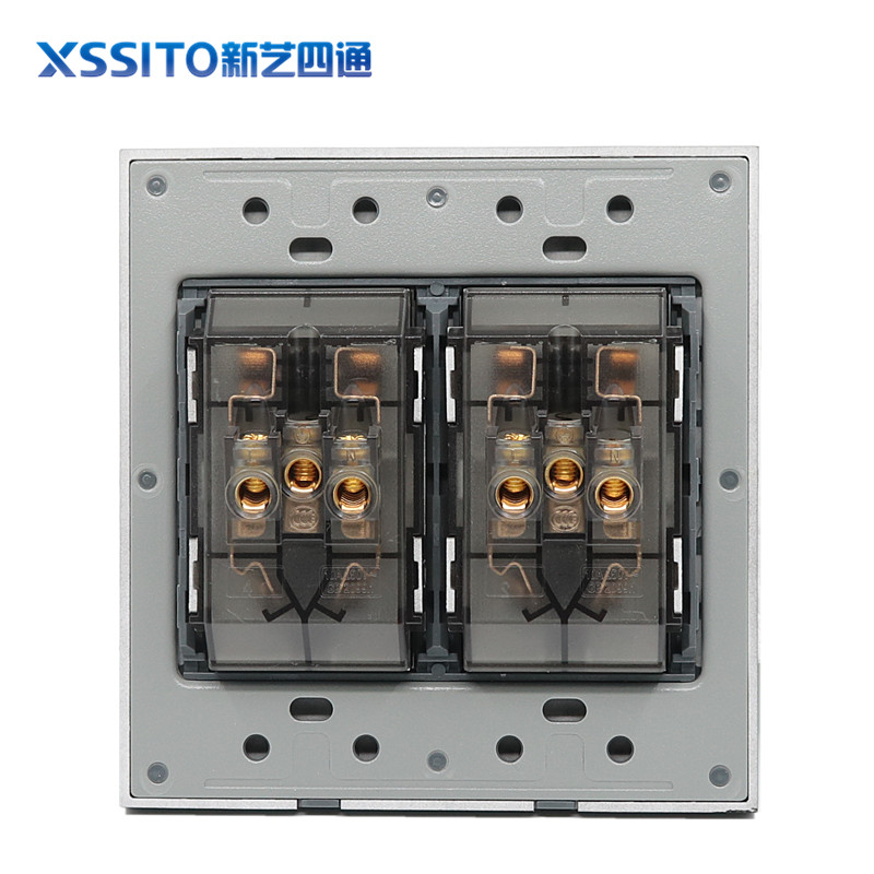 XSSTIO黑色开关插座面板120型双五孔十孔电源插座大尺寸面板插座