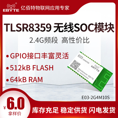 2.4GHz无线模块低功耗泰凌微TLSR8359替CC2530 nRF24LE1 GPIO接口