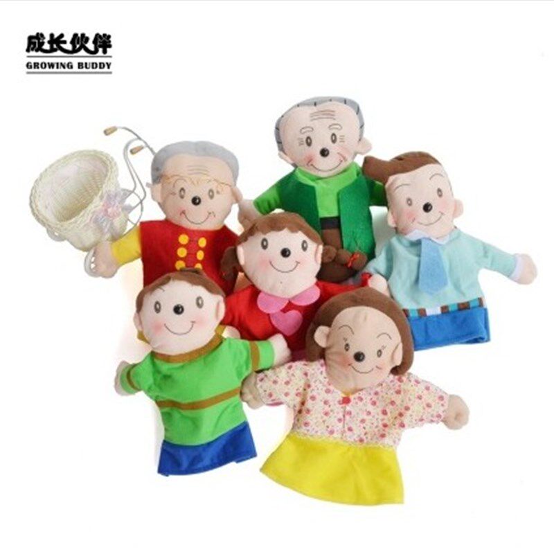 幼儿园早教亲子道具快乐一家人游戏手偶大号嘴巴能动的动物手偶