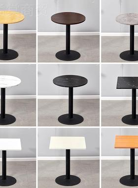 简约椅商用奶PLC茶店小桌洽谈展圆桌白色等位圆形咖啡会店接待小