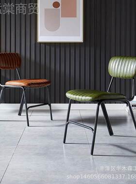 美式61414烧烤店复古休闲铁艺椅子餐厅餐凳小吃店椅工业背风酒吧