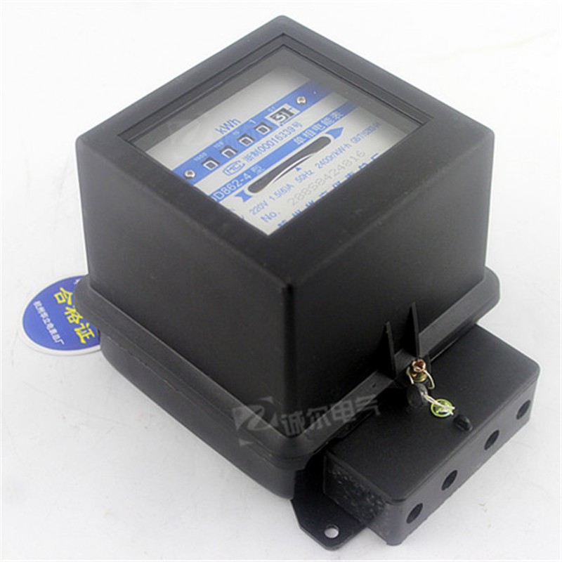 单相电表机械式杭州DD862-4出租房家用电能表老款黑壳电度表220V