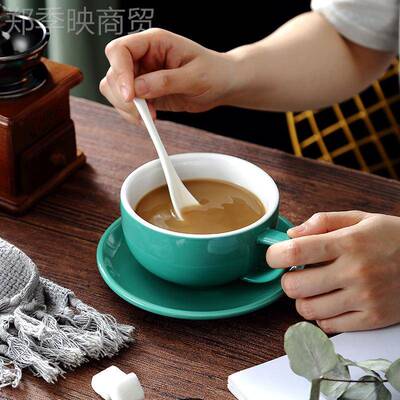 35ml陶瓷咖杯套装卡布诺拿QRO铁杯奇摩卡杯大口拉啡花0比赛杯泽