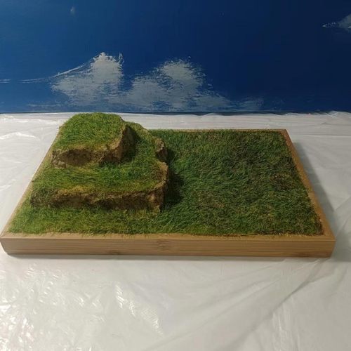 适用沙盘手办车模兵人场景地台成品模型拍照道具装饰摆件草地假树